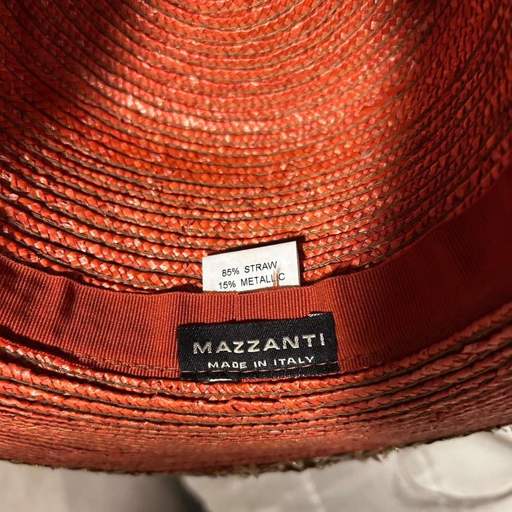 Mazzanti Coral and Metallic Straw Hat - Picture 6 of 9